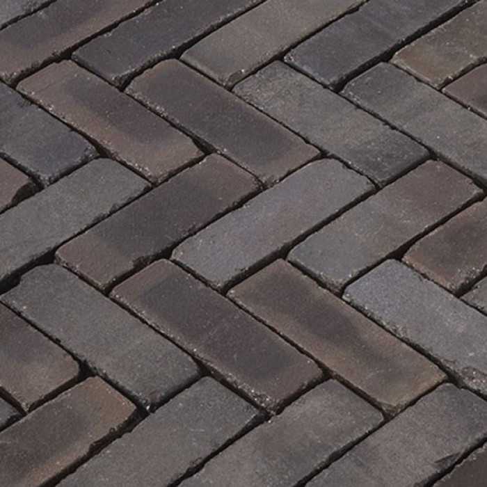 Клинкерная брусчатка ригельная Vandersanden Ancona Antica коричнево-черный, 204x76x50 мм