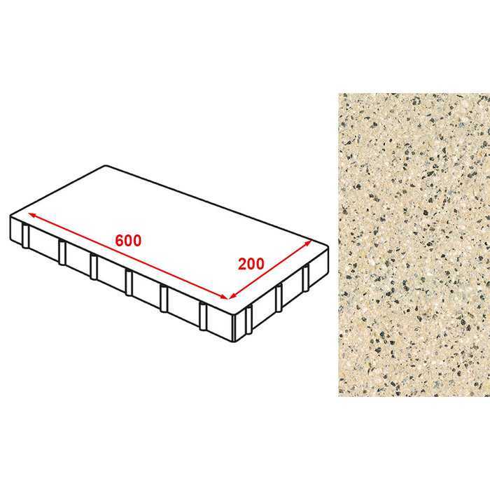 Плита тротуарная Готика Granite FERRO, Жельтау 600x200x80 мм